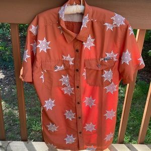 Eddie Bauer orange sun shirt